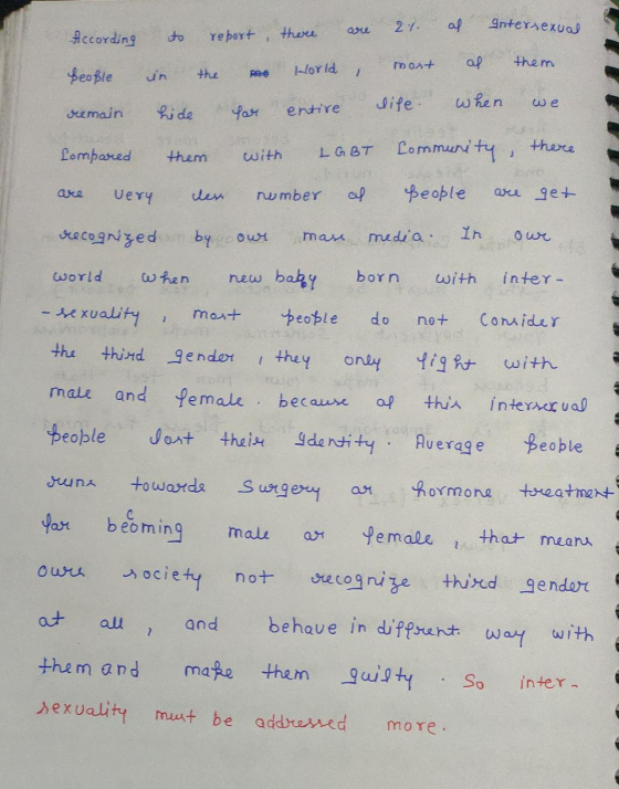 to report According there are 21. al Intersexual the people in world, most of them remain wide for entire life when we Compar