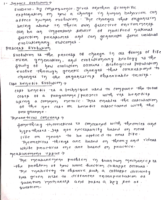 1 Ir7 pactEvo luron- Evobevo by co)^equence 97ve another gcicotific ex planato ) hw a affect human evoluion) The changes that