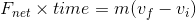 F_{net}\times time = m(v_f-v_i)