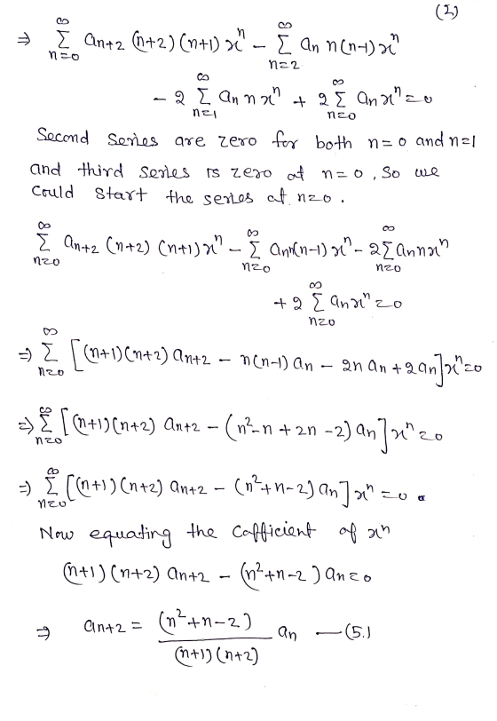 (3) n [ Ant2 (n+2)(n+1) + n π [ ann (14) no N22 -Q[ annan tae ananzo nal nzo Second series are zero for both n=o and na! and