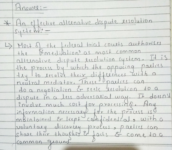 Aacuei An elleive alteanadive dispude sesolulion. LMost the Lederal trial cousts authorikes a mast midilalion Common +he disp