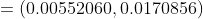 0.00552060, 0.0170856