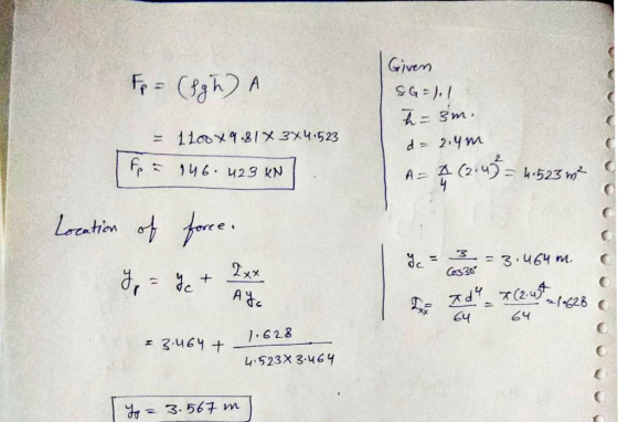 Givem Fr Cgh)A SG . Asm 11oox81X 3x4.523 d 2.4 m 2 Fp146u23 KN そ(2-4) = 4-523 m- A= Lation t te 3 3.464 m de = Cas30 ズdーオ(242
