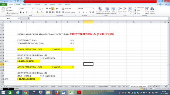 - 2x Σ AutoSum : A Fill 2 Sort & m Find & Clear Select Filter Editing Cells к LM M STATS - Microsoft Excel (Product Activatio