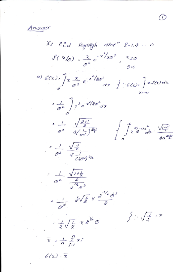 Answer X: Ed Reyleigh dPst 8.1.2. is a) Elx).- 02 Veri! 20 (202) % 3/2 Elx) : 7
