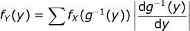 fy(Y) = { fx (g-?(y)) dg (V)