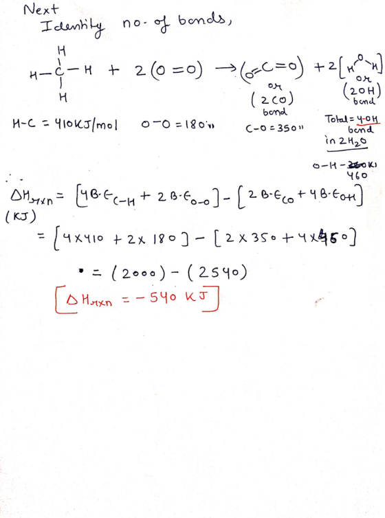 Next bemda (20H) bond Total = en 2. KJ