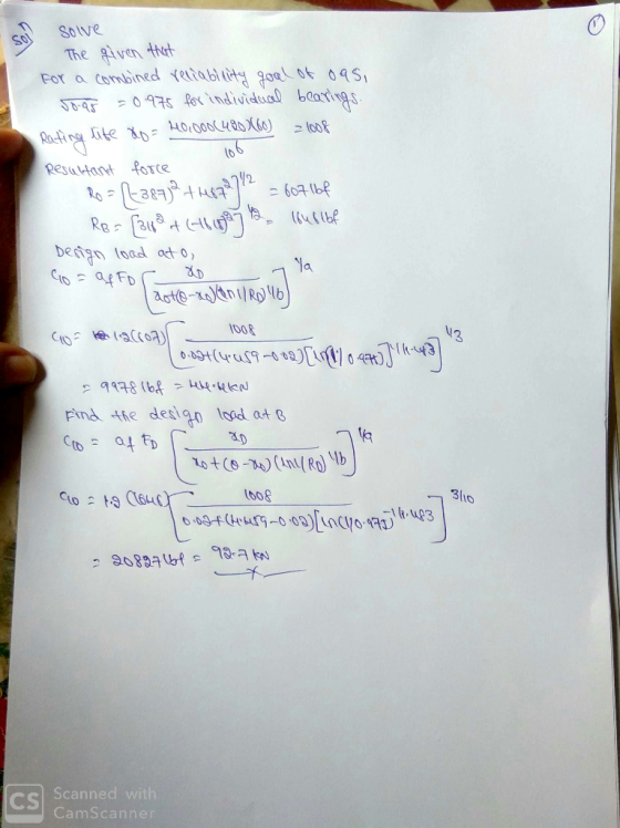 Solve The 우ǐventNrt For a Combined Yeliabi (it oaLot 09 s, pesutant force bedgn load at o la DOR Pind tte desian lod at 8 608
