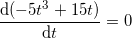 d(-5t3 +15t) dt