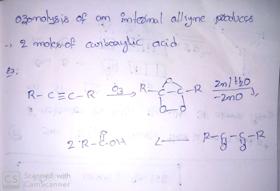 03omolusis of om nal allyne educes > 2 moles of cobealic acid 2n1 20 03R R R-CEC-R 2mo 3 91A 9 -2 2 R-Eo4 CS Scanned with Cam