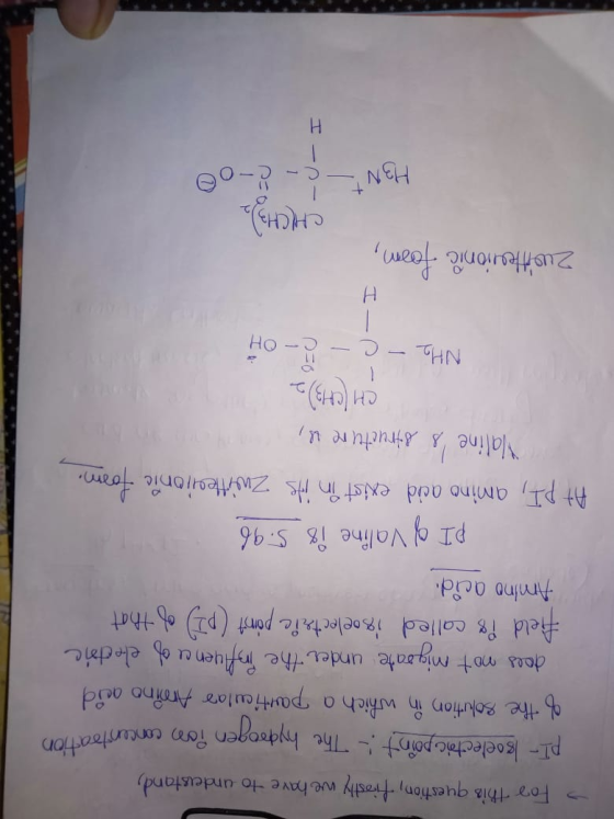 For this questiony tirostly we have to undelstand $ the solution which a pauticular Anino aeid PI Valine i8 S:46 Naline s iru