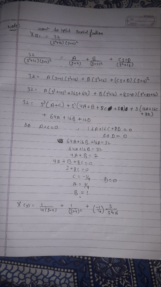 Ho to spit Paahial 3 2 32 CS+D (S+16) (s416)es (h+S CS+412 +(cs+ 02 S4) B C1 ALsu)Cs 3a - 32= AlStys2+16st64) t Blsh) +Csto)l