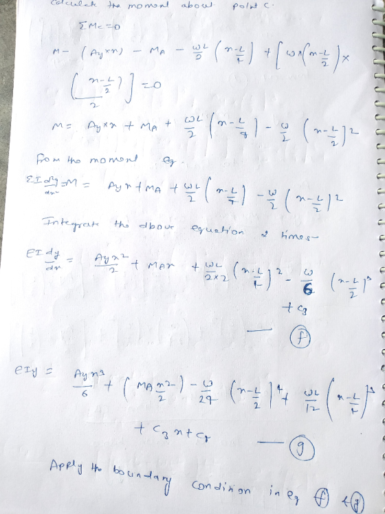 Calculate the moment about polat C. [Meto Ր Դ Ր Ր, (Agen) - Ma - wel from the moment eg... EINA EM = Ayrtma tolm-41 - Intl In