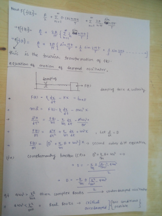 Nous Ain this is the towu0人如wtor mation at t㈦ eauaion o motion t damped osay dampve Fe> dampig trte veloary dt d t dx m2 pons