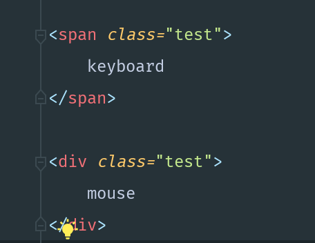 span class=test keyboard /span〉 〈div class-test> mouse