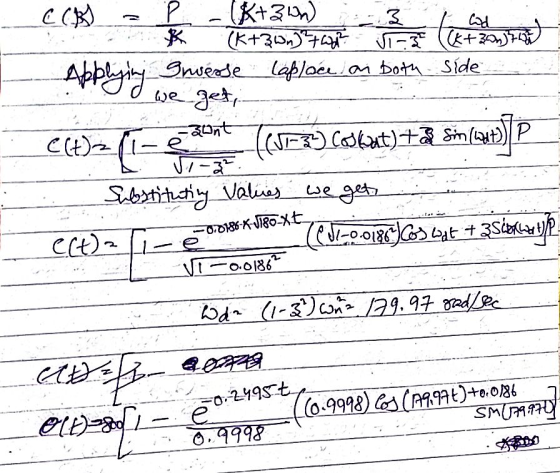 Cod CCB :P (K+3wn) 3 (k+3wnt wat j-25 16+ Applying j Gnieode laplace an both side ķ we get, -zont e e(t)= (1 (UF-3) Colkat) +