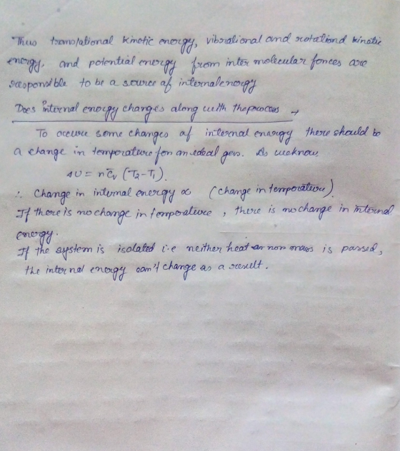 Thuo tumo/alional Kinetic energy, vibralional and rotaliond binolie energy and polentiâl mergy from inter molecular fonces ar