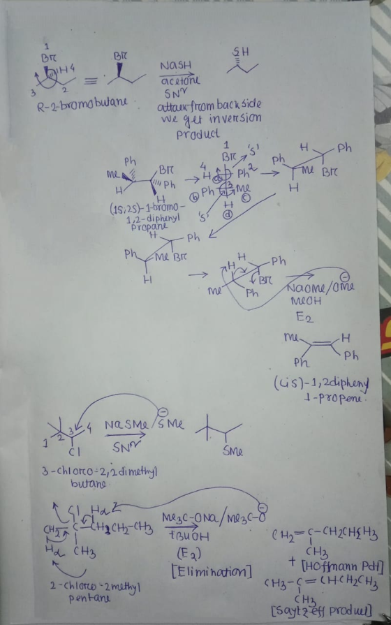 1 SH NasH aceton SNY attaux froom back side We get inversiam praduct R-2-bromobutane 1 Ph Bi s Ph ph 4 aPh PhM BIC Ph H (2s)-