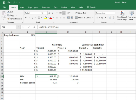 B5 Book1 - Excel File Home Insert Page Layout Formulas Data Review View Help Search Calibri 12 - A A ab Wrap Text Accounting