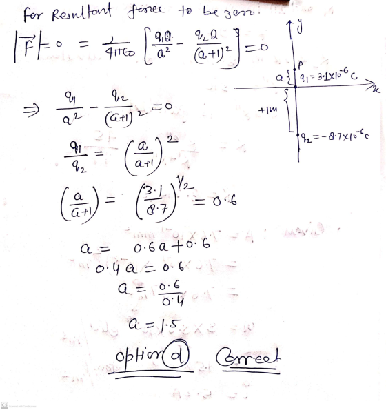 for Resultant fince to bezero q, 2 416o (a +1) ↑ 9,9 9 Flo co a2 LP a{121=3•LX166C 7u 97 & 2 @ti) ✓ tim 2. 42=-87X106 a 11 ol
