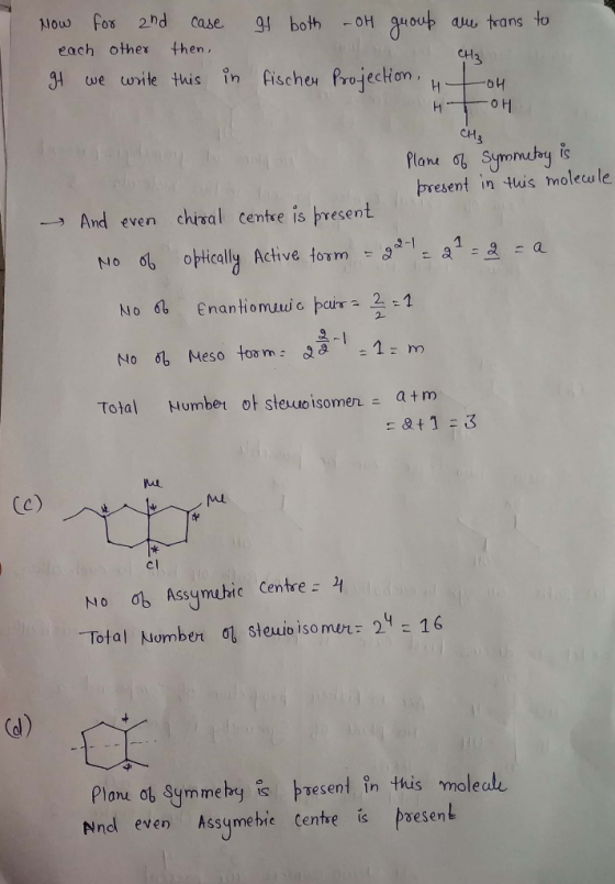 Now for 2nd 9both -o 40up au trans to Case each othex then, CH3 fischew Projection gH we write this in -o4 H OH CH3 Plane o S