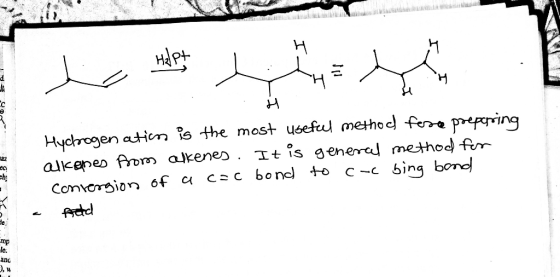 Hycrogen aticm s the most useful methoel fore preprinq alkepeo Arom alkenes . It is generad method fr c2 C bonc to c bing bon