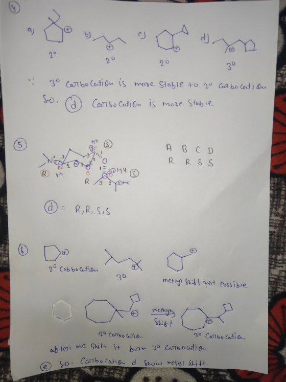 30 Carbocation is more stable to 20 Carbocation 1) Carbocation is more stable A B C D R RSS A ® yn 114 R 32ome @ - Prisis 2