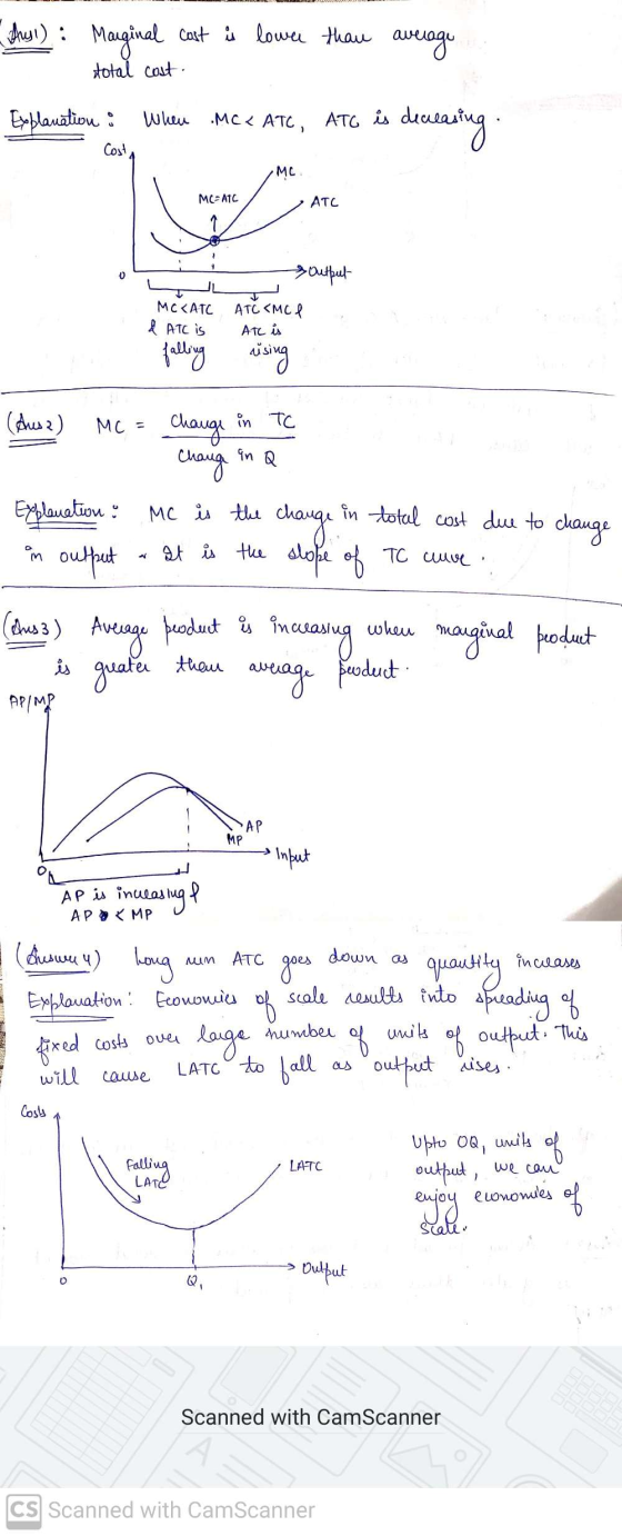 Insi): Marginal cast is lower than average total cost Explanation : When .MCZ ATC, ATC is decreasing Cost, • Mc. MC ATC ATC 0
