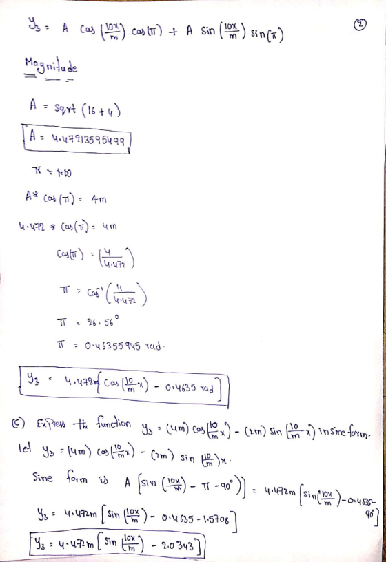 1ox A - Sqrt (16) A35954q9 uun TT-26.56 = 0.45355945 Yad rn unchon inSe oYm 4.472m rm 655o 2,0 343
