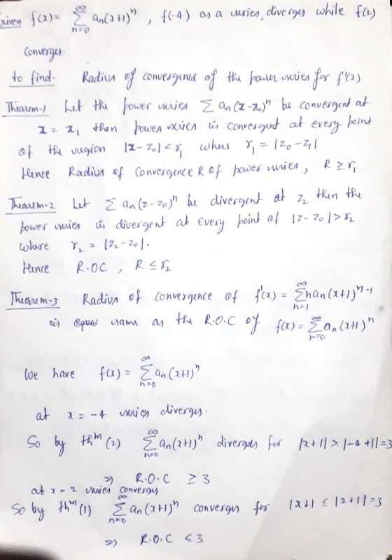 viven fa) ancaon), f(4) as a viries, diverge while for to find 12-Zolen Converge Radius of convergence of the power series f