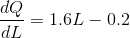 = 1.6L - 0.2 dL