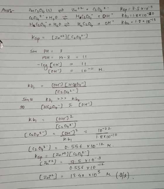 Ango- Zuc204 (6) Ź Zut2 + 04 2- С 0,2 +H, 0 - H,C, O, tон Гң, С04 + H2O = H, Co, 1 ОН” Ksp = 7.5X109 Eь, = | &х 10 30 b. х