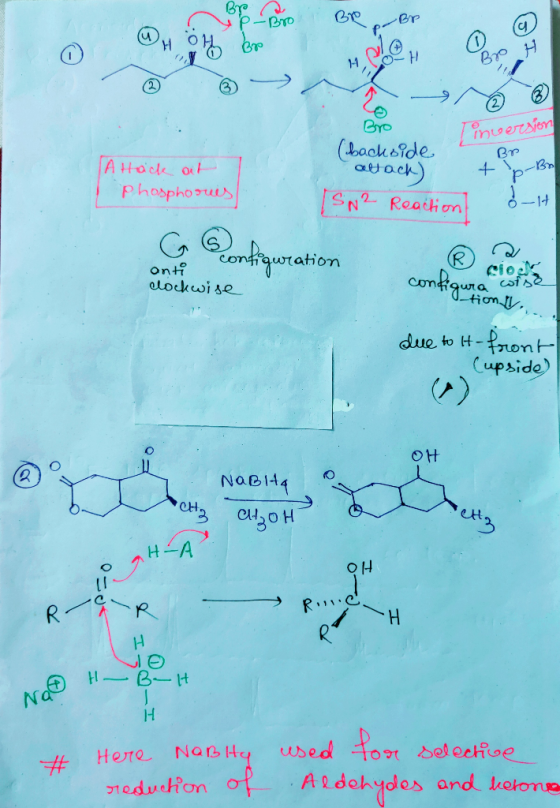 ☺ ☺ > ^ ® esro inversion + (backside Bran IA Hack at allack) Bn Phosphories [SN2 Reaction och G D anti configuration clockwis