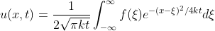 u(, t) 2 T kt f()e (-)2/4ktds