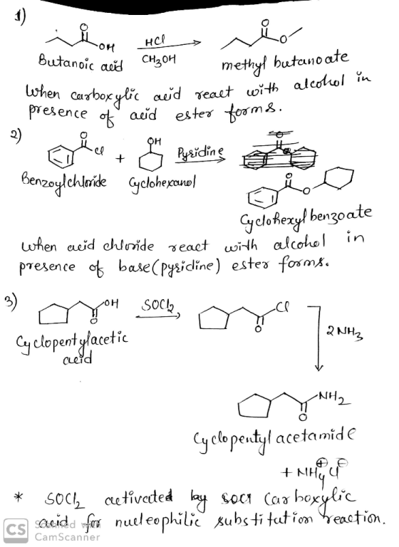 ilor mel só Butanoic aed CH304 methyl butanoate When Carboxylic acid react with ale presence of aed ester formos. 1. Benzoylc