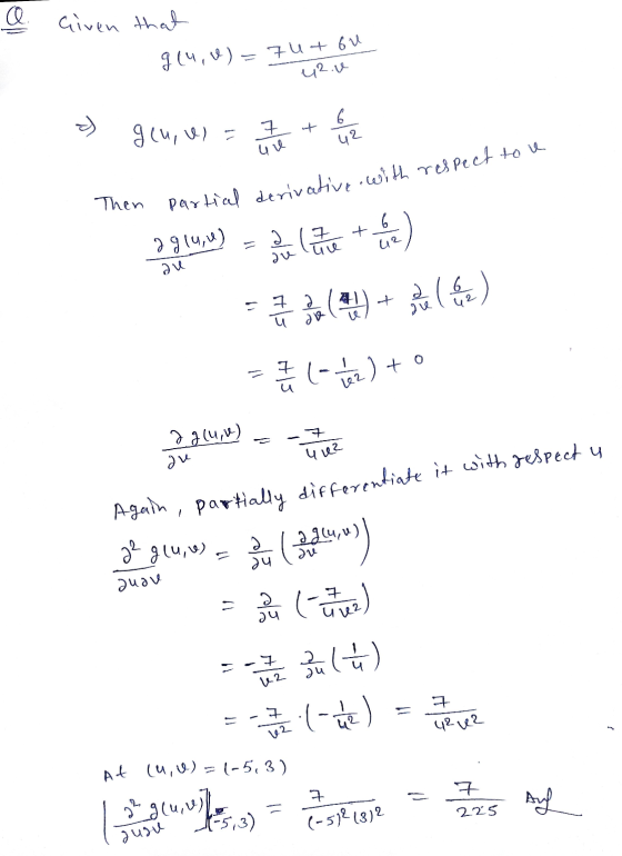 e. Given that gu, A) = U+6u uu 브 g0, 음 bu Then partial der partial derivative with respect to u Sat) = - - ( +) (1) + () (-)