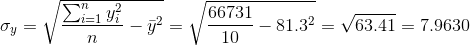 ΣΕ1 σκαι Σ - y = 66731 10 - 81.32 , Ε V63.41 = 7.9630 n