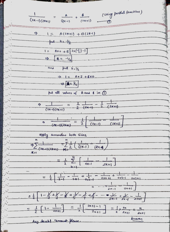 --- Catercom co - A (using portal fraction) B (2K+1) one cuning partido (2k-1) (2K+1) QK) $_ TEA (2K+1) + B (2k-) put K= / TE
