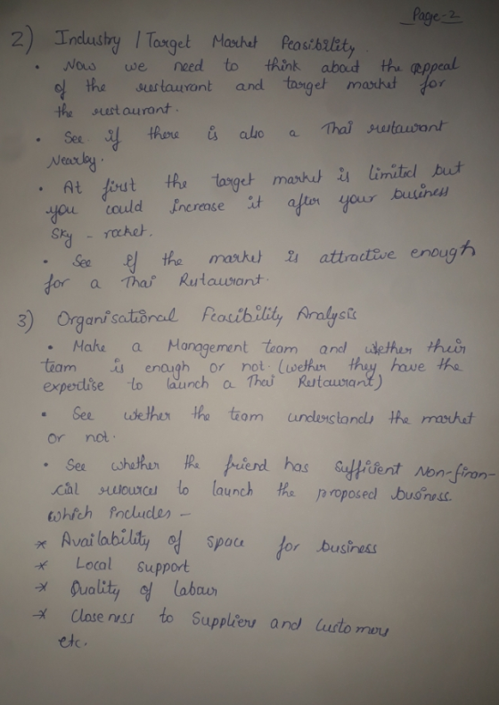 Page 2 2) Industry I Target Marchet feasibility Now we need to think about the appeal of the restaurant and target market for
