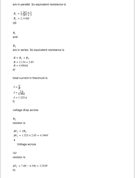 are in parallel. So equivalent resistance is م 7 . 387 x3 K -7.387 +3 R = 2,1342 and R2 are in series. So equivalent resistan