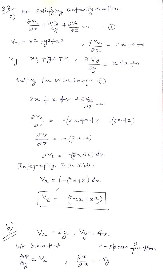 oz for satisfying continuity equation. on the org + SME Co. - Von = x2 +42+72 av = 25e toto Vy = xy tyztz, avy _ xtz to Dyst2