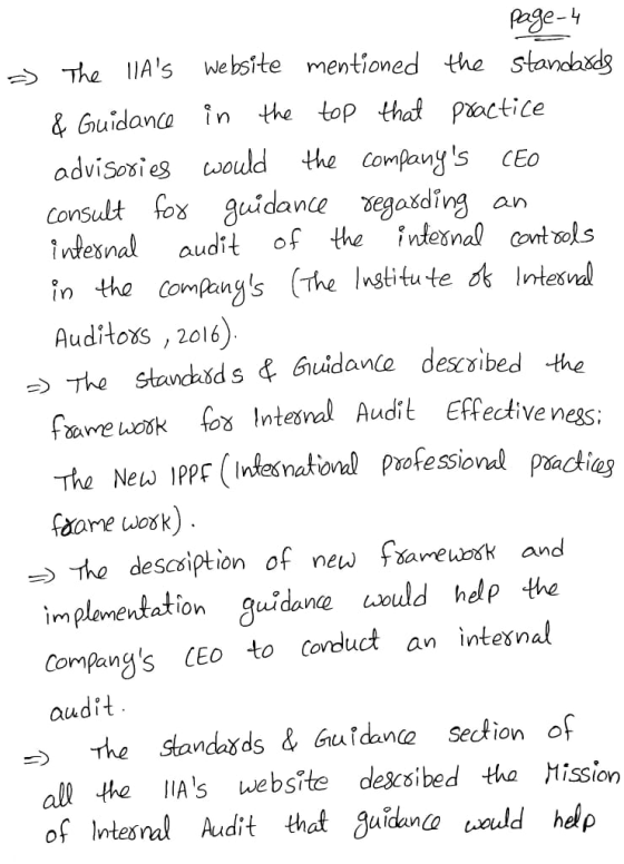 page-4 =) The IIAs website mentioned the standards & Guidance in the top that practice advisories would the companys CEO co