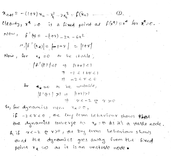 . for x 20.. anty? -(170) X-R - 243 = f(xv) - Cleandy, a 20 is a fixed point as f(x4) 21 Now, f y = -(+8) - 2x - 6x²: : Jo,