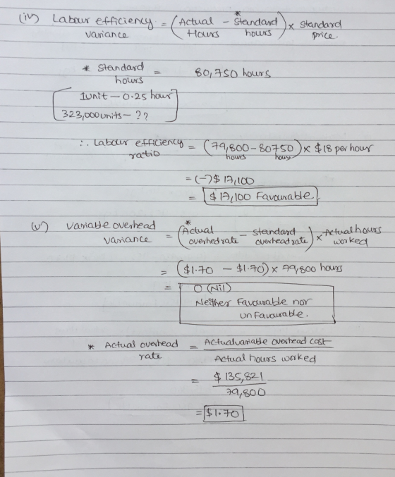 lity Labour efficiency Variance 3 (Actual - Standard x standard Hours Hours now hours price. 80, 750 hours Standard hours lun
