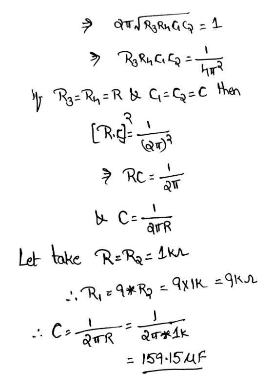 है वेष, २६९५६६ - 1 > २६९५.८६२ - V R3 = Rw = R & G=6=0 then [ROM ३ Rc u CAR Let take R=Ra=1kr ... R, ८ १*R, - qxIK = १KM .CHR