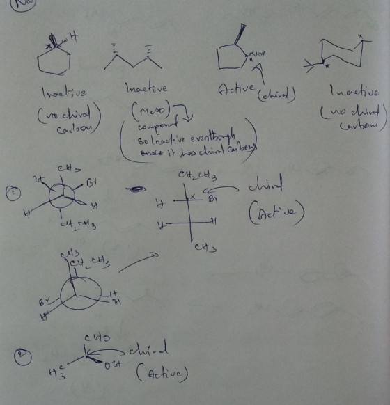 111 Inactive (no chiral Caulon) Inactive (no church conbon) compound mactive Active (abrired) (meso) so Inactive eventhough e