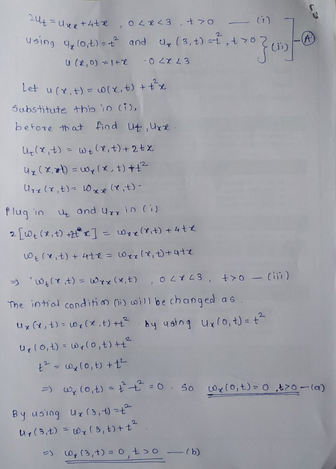 244 = Uuxtdatxo LR<3 +70 i 7 using 9, 10,) and 13, +) --,+30 74 - (4,0) = 1+2 OLY23 Let u(x, t) = 12 t) + + x Substitute this