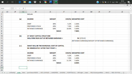 All em - 9 W v ( 1 00-56 ENG 16-03-202024 JQ23 - X JP Fax JQ R us IT ju v w x y z NOLAN SOURCE WEIGHT coc(%) WEIGHTED COST DE
