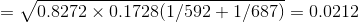 V/0.8272 × 0.1728(1/592 1/687) 0.02 12