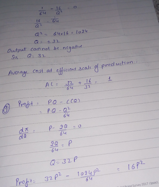 16 64 16 Q2 64x16-1024 +32 Output can not be So negatiue Q 32 Auenage cost ad of produchon. ficiend scale AC= +16 32 32 Profe